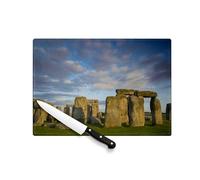 Planche à Découper en Verre Trempé - Stonehenge Dolmen Unesco Patrimoine Mondiale Prehistoire - Protection Plan de Travail et Dessous de Plat Résistant Chaleur 2 Tailles Imprimé en France