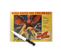 Planche à Découper en Verre Trempé - The Giant Claw Nanar Vieille Affiche de Film Rétro Poster Cinéma Vintage - Protection Plan de Travail et Dessous Plat Résistant Chaleur 2 Tailles Imprimé en France