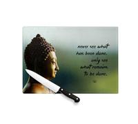 Planche à Découper en Verre Trempé - To Be Done Citation Inspirante Anglais Bouddha Bouddhisme Bien Etre Spiritualite - Protection Plan de Travail et Dessous de Plat Résistant Chaleur 2 Tailles
