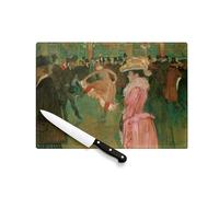Planche à Découper en Verre Trempé - Toulouse Lautrec Moulin Rouge Impressionnisme Peinture - Protection Plan de Travail et Dessous de Plat Résistant Chaleur 2 Tailles Imprimé en France