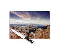 Planche à Découper en Verre Trempé - Utah Canyon Unesco Patrimoine Mondiale Etats Unis - Protection Plan de Travail et Dessous de Plat Résistant Chaleur 2 Tailles Imprimé en France
