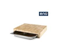 Planche à découper en bois avec tiroir bac inox Billot ENO