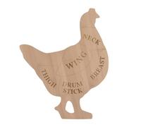 Planche à Découper Forme De Poule En Bambou - Beige - L 39,8 X P 49,5 Cm