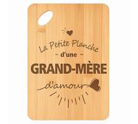 Planche à découper Grand-Mère d'Amour - Plateau Apéro en Bambou Cadeau Gravé pour Femme Fête des Grands-Mères Cuisine Barbecue