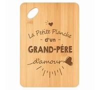 Planche à découper Grand-Père d'amour - Plateau Apéro en Bambou Cadeau Gravé pour Homme Fête des Grands-Pères Cuisine Barbecue