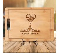 Planche à découper gravée personnalisée - Cadeau de barbecue personnalisé pour homme, papa, mari ou beau-père, idéale pour la fête des pères, un anniversaire, Noël ou une pendaison de crémaillère