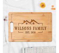 Planche à découper gravée pour les nouveaux propriétaires - Cadeau de pendaison de crémaillère personnalisé, cadeau de clôture pour clients, premier acheteur ou nouveau voisin