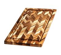 Planche à découper HERRING en teck avec rigole ép 2,5 cm L 46 x 36 cm