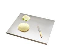 Planche a Decouper Inox 304 - Planche à Pétrir Inox pour Pétrir Pizza, Pain, Gâteau, Double face - Avec lèvre(Size:30 * 40cm)