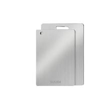 Planche à Découper Inox Planche à découper de cuisine, planches épaisses en acier inoxydable for couper les légumes, fruits et la viande(ML-2PCS)