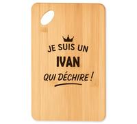 Planche à découper Ivan qui dechire 2 - Plateau Apéro en Bambou Cadeau Original Cuisine Barbecue