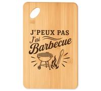 Planche à Découper J’peux pas j’ai Barbecue J'peux pas minimaliste | Plateau Apéro en Bambou Gravé 30 × 20 cm | Cuisine Barbecue Apéritif | Cadeau Homme Femme Anniversaire Noël