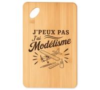 Planche à Découper J’peux pas j’ai Modélisme J'peux pas minimaliste | modélisme aérien (avion) | Plateau Apéro en Bambou Gravé 30 × 20 cm | Cuisine Barbecue Apéritif