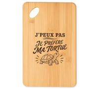 Planche à Découper J’peux pas je préfère ma Tortue J'peux pas minimaliste | Plateau Apéro en Bambou Gravé 30 × 20 cm | Cuisine Barbecue Apéritif | Cadeau Homme Femme Anniversaire Noël