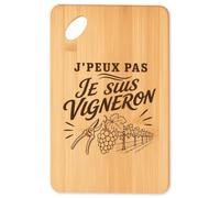 Planche à Découper J’peux pas je suis Vigneron J'peux pas minimaliste | Plateau Apéro en Bambou Gravé 30 × 20 cm | Cuisine Barbecue Apéritif | Cadeau Homme Femme Anniversaire Noël