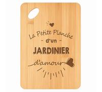 Planche à découper Jardinier d'amour - Plateau Apéro en Bambou Cadeau Gravé Collègue Homme Métier Cuisine Barbecue