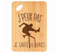 Planche à découper Je saute des Haies J'peux pas - Plateau Apéro en Bambou Cadeau Gravé pour Homme Femme Cuisine Barbecue