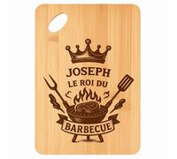 Planche à découper Joseph Roi du Barbecue - Plateau Apéro en Bambou Cadeau Gravé pour Homme Cuisine Barbecue