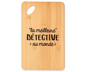 Planche à découper La meilleure Detective - Plateau Apéro en Bambou Cadeau Original Cuisine Barbecue