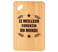 Planche à découper Meilleur Corentin du Monde 1 - Plateau Apéro en Bambou Cadeau Original Cuisine Barbecue