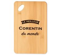 Planche à découper Meilleur Corentin du Monde 3 2 - Plateau Apéro en Bambou Cadeau Original Cuisine Barbecue