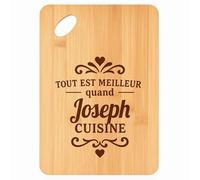 Planche à découper Meilleur quand Joseph Cuisine - Plateau Apéro en Bambou Cadeau Gravé pour Homme Cuisine Barbecue
