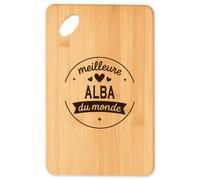 Planche à découper Meilleure Alba du monde 1 - Plateau Apéro en Bambou Cadeau Original Cuisine Barbecue