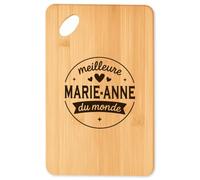 Planche à découper Meilleure Marie-Anne du monde 1 - Plateau Apéro en Bambou Cadeau Original Cuisine Barbecue