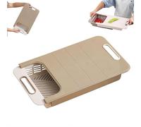 Planche à découper multifonction rétractable avec passoire amovible - Bloc à découper sur évier - Design peu encombrant pour la préparation des légumes et des fruits