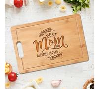 Planche à découper personnalisée, bloc à découper de cuisine gravé sur mesure pour femme, cadeau pour maman, grand-mère, belle-mère, fille, épouse pour la fête des mères, Noël