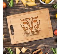 Planche à découper personnalisée - Cadeau gravé personnalisé pour la fête des pères, un anniversaire ou un anniversaire de mariage - Accessoire de barbecue idéal pour papa, mari, frère, homme