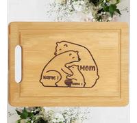 Planche à découper personnalisée en bambou avec nom des enfants - Cadeau de cuisine pour anniversaire, Noël pour femme, épouse, grand-mère