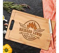 Planche à découper personnalisée en bambou, planche à charcuterie gravée sur mesure - Cadeau pour homme pour la fête des pères, Noël, un anniversaire - Papa, mari, grand-père