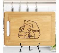 Planche à découper personnalisée en forme de famille d'ours avec noms d'oursons, planche à découper avec nom des enfants pour la fête des mères, panneau personnalisé « Mama Bear and Cubs », cadeau
