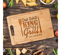 Planche à découper personnalisée King of the Grill pour homme, papa, grand-père, fils, cadeau de barbecue unique pour Noël, anniversaire, anniversaire de mariage, barbecue Masters Grill Board