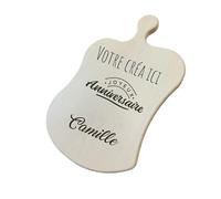 Planche a decouper personnalisée Mabouteille.fr® - Planche de bois en Hêtre de France avec Logo & Texte [ Grande planche bois apero XXL ] (XXL 49.5x30.5x2.5 cm)