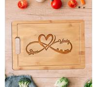 Planche à découper personnalisée - Planche à charcuterie en bois gravée sur mesure pour couples, mariage, anniversaire, fiançailles, mariée et marié, famille, amis