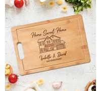 Planche à découper personnalisée, planche à charcuterie gravée pour pendaison de crémaillère, cadeau pour une nouvelle maison, décoration de cuisine, cadeau pour amis, voisins, famille