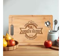 Planche à découper personnalisée pour barbecue - Cadeau personnalisé pour homme, papa, mari, grand-père - Parfait pour la fête des pères, un anniversaire, un anniversaire de mariage, les amateurs de