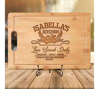 Planche à découper personnalisée pour maman, épouse, grand-mère - Planche à découper personnalisée en bambou avec gravure - Parfaite pour une pendaison de crémaillère, un anniversaire, la fête des