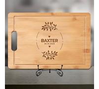 Planche à découper personnalisée pour mariage - Planche à charcuterie gravée sur mesure - Cadeau pour couples, jeunes mariés - Noël, anniversaire, fête prénuptiale
