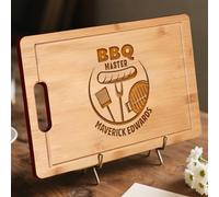 Planche à découper personnalisée pour papa, grand-père, mari - Planche en bambou gravée - Parfait pour la fête des pères, un anniversaire, Noël, un anniversaire de mariage, les amateurs de barbecue