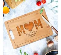 Planche à découper personnalisée « We Love You » - Cadeau pour maman de la part de sa fille et de son fils - Planche à découper gravée personnalisée pour la fête des mères, Noël, un anniversaire, un