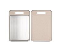 Planche A Decouper,Planche A Decouper En Titane Planche à découper double face en acier inoxydable for cuisine 14,37 x 9,84 pouces, antidérapante, facile nettoyer(Khaki)