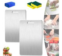 Planche à découper, planches à découper en titane pour la cuisine, planche à découper double face de qualité alimentaire, planche à découper en titane (S+M)