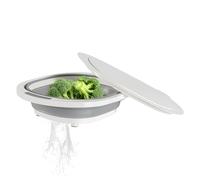 Planche à découper pliable avec récipient, avec couvercle 9 l multifonction avec drainage pour laver le riz, les fruits, les légumes pour les cuisines de camping-car, les longs voyages, les