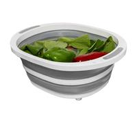 Planche à découper portable - Tapis de découpe pour cuisine | avec couvercle 9 L - Panier de vidange pour lavage de légumes en plein air, cuisine, camping, barbecue, fruits, riz, évier de long voyage