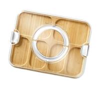 Planche à découper pour cuisine - 37 x 29 x 7 cm - Planche de préparation des aliments en bois avec couvercle de rangement pour servir du fromage, du pain à usage multiple - Plaque à saucisses pour la
