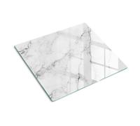 Planche à Découper pour la Cuisine 60x52 cm Avec Impression Décoration Résistant à la Chaleur Modernité Symétrique Contact Alimentaire Bords Polis Pieds Antidérapants - Marbre