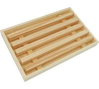 Planche à découper pour pain avec ramasse-miettes, planche à découper le pain avec grille amovible pour ramasse-miettes, fabriquée en bois de grande capacité, renouvelable, bois naturel (30 cm x 20 cm